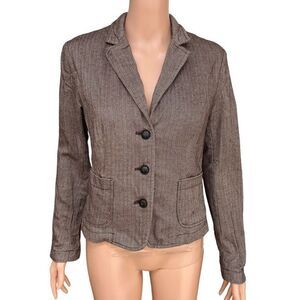 New York & Company cotton chevron blazer with elbow patches size 6